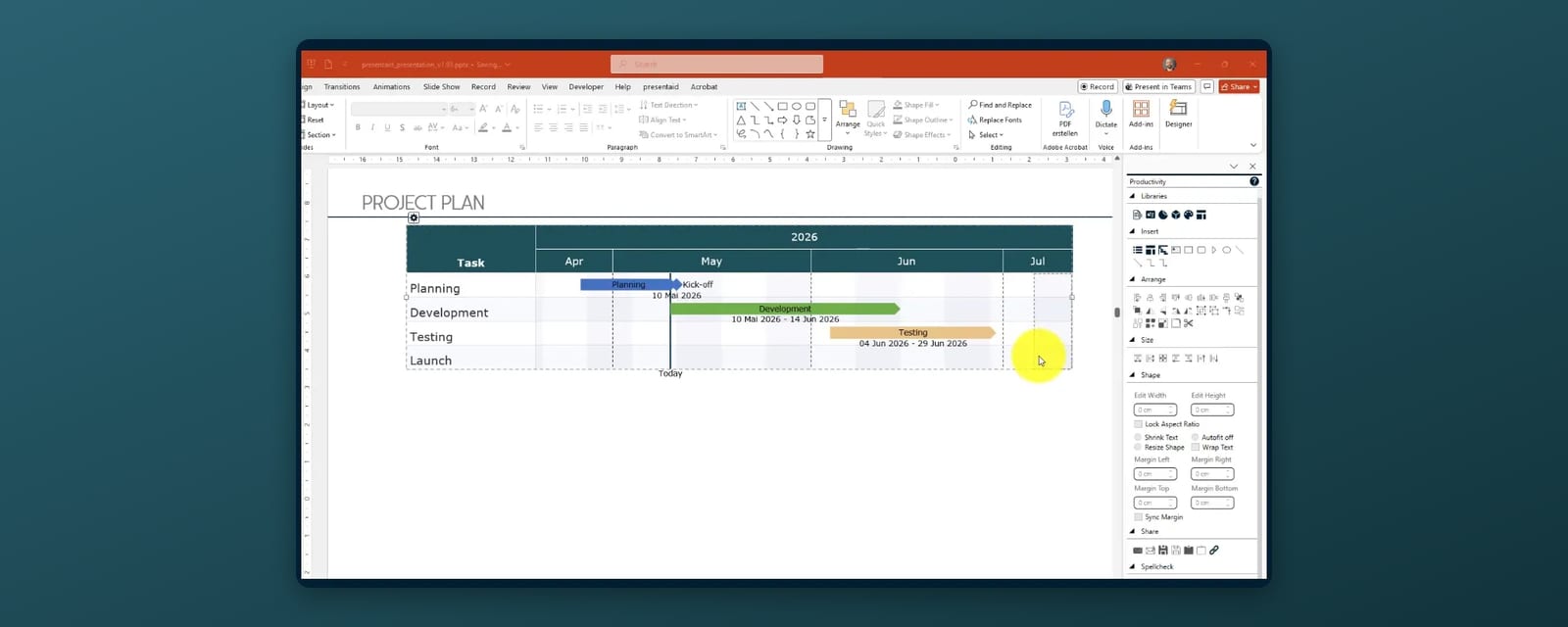 Gantt-Diagramm in PowerPoint erstellen – ohne Excel-Kampf
