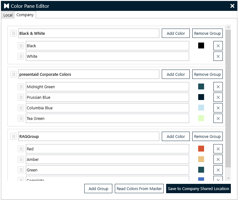 Color Pane Editor