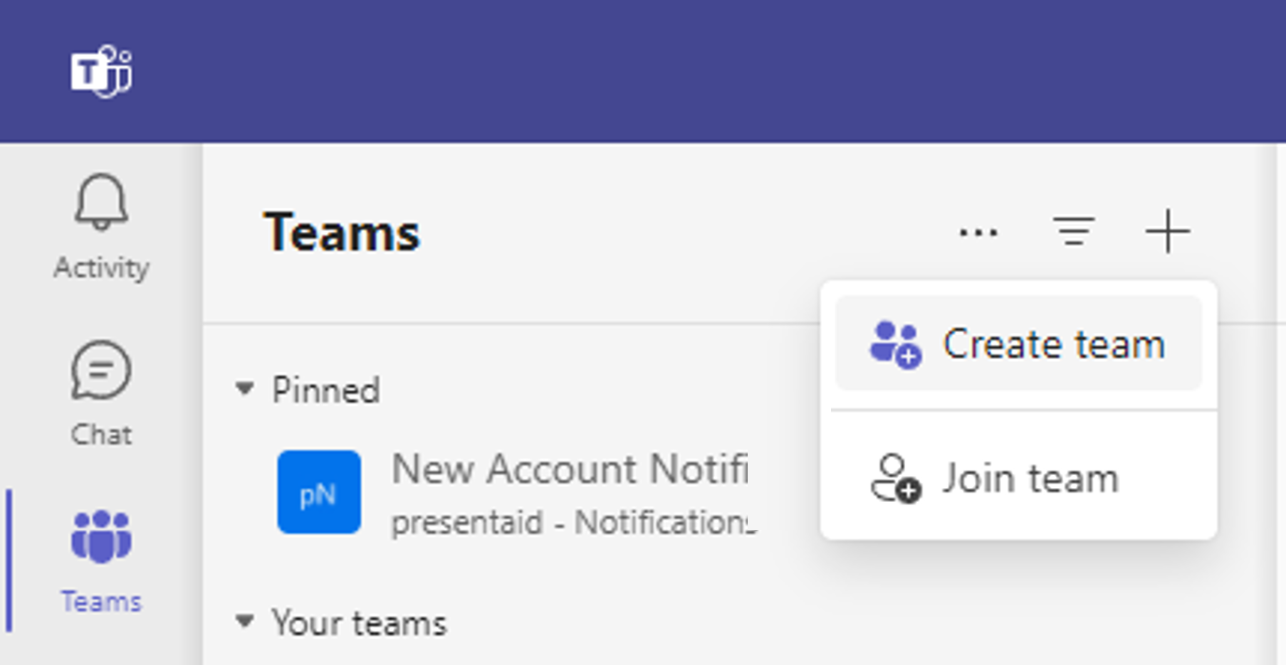 Create New Team