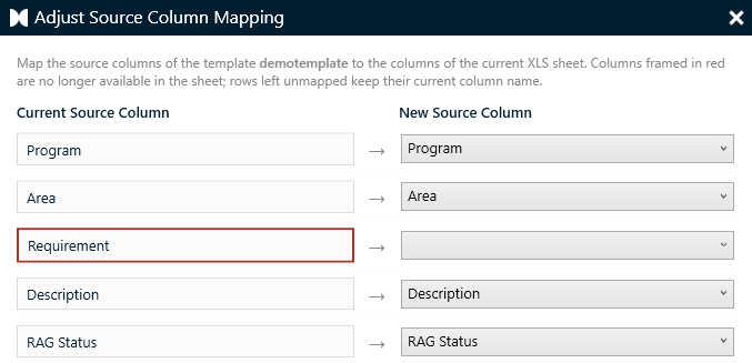Adjust Source Column Mapping