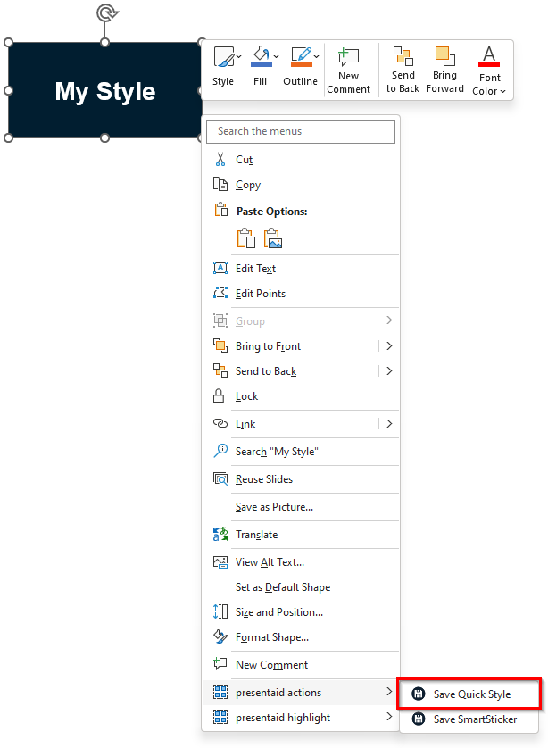 Save Context Menu