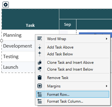 Format Row Dialog