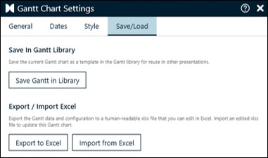Gantt Chart Settings Save/Load