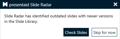 Slide Radar Toast Notification